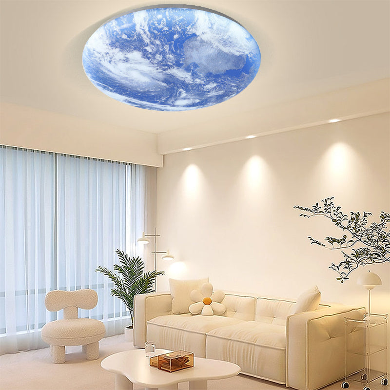 Lunaro Plafondlamp – Modern Rond Design van Massief Hout met Warme LED-Verlichting