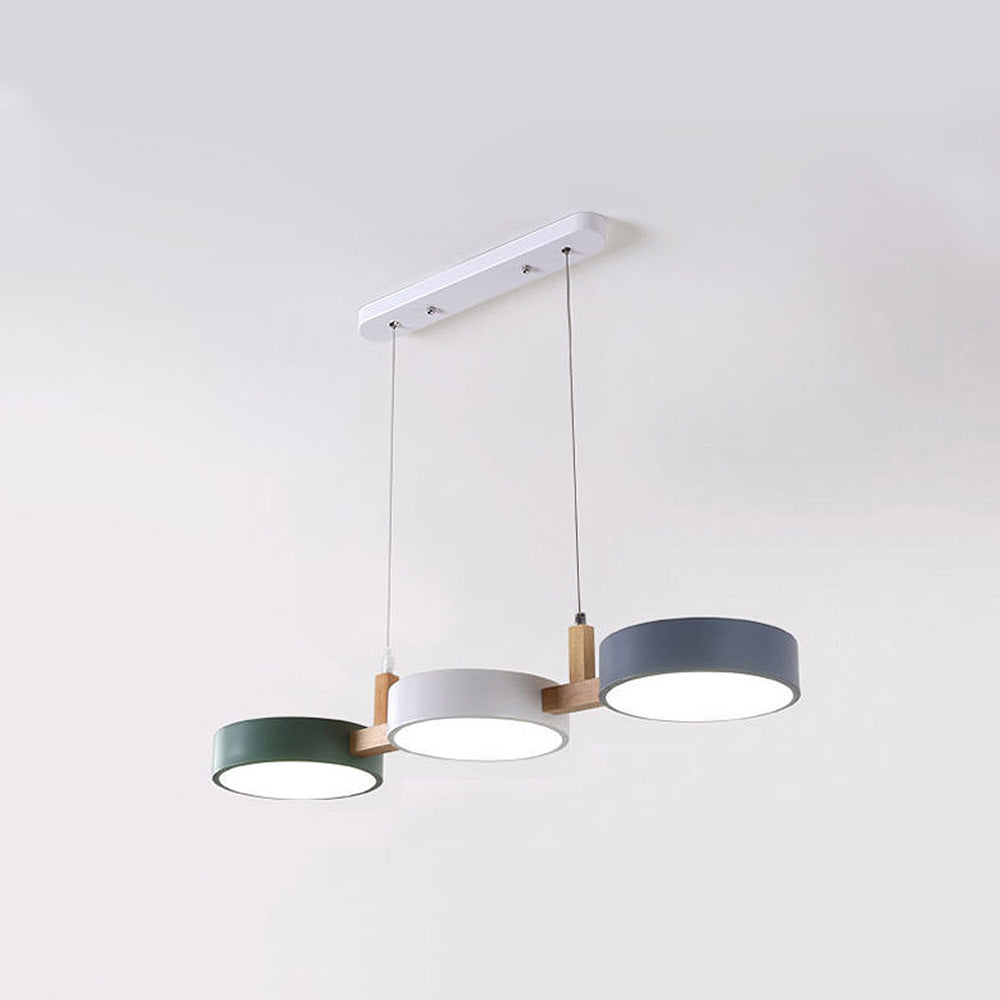 Nordura Hanglamp – Scandinavisch Cilindervormig Design met Meerdere LED-Lichtpunten & Houten Accenten