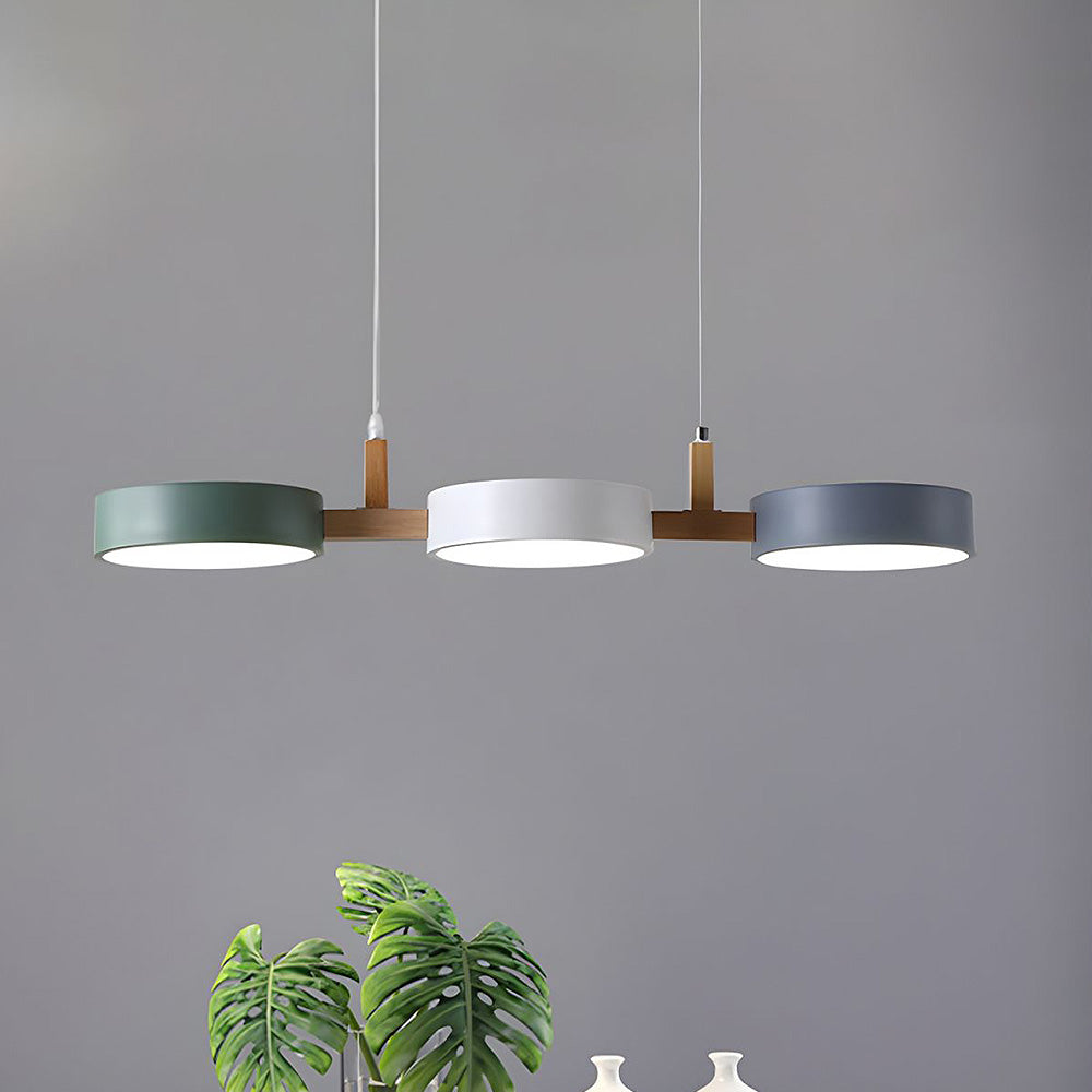 Nordura Hanglamp – Scandinavisch Cilindervormig Design met Meerdere LED-Lichtpunten & Houten Accenten