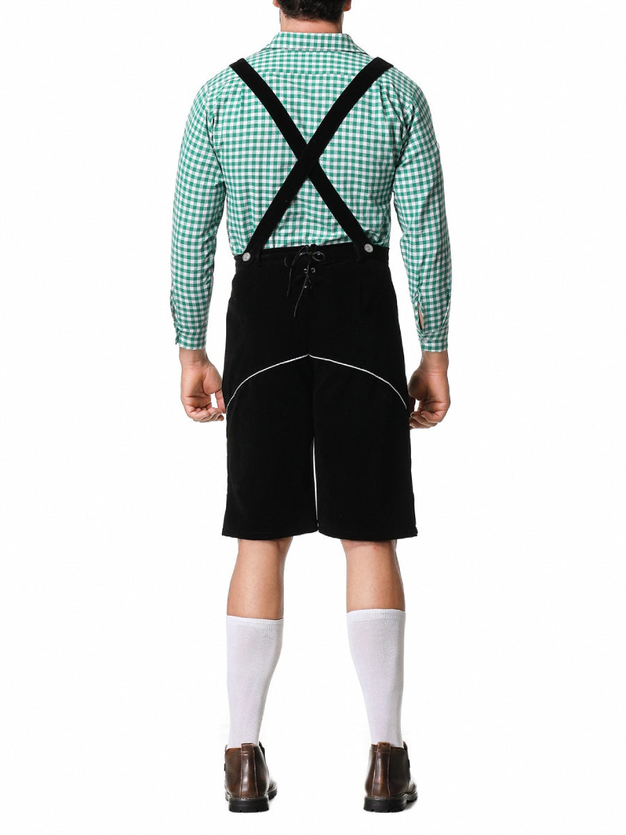 AlpenKraft – Lederhosen Kostuumset met Geruit Overhemd – Jouw Oktoberfest Essential