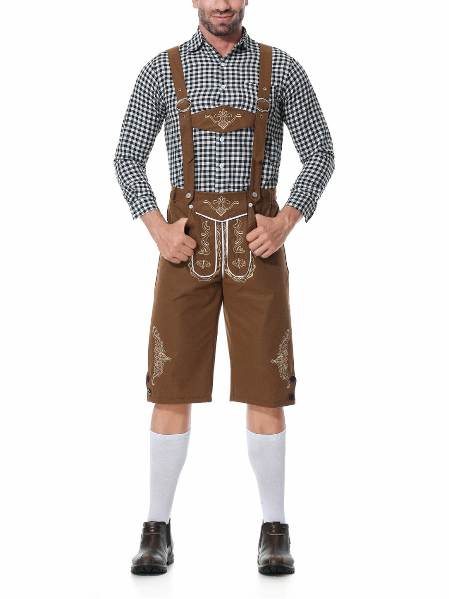 AlpenKraft – Lederhosen Kostuumset met Geruit Overhemd – Jouw Oktoberfest Essential