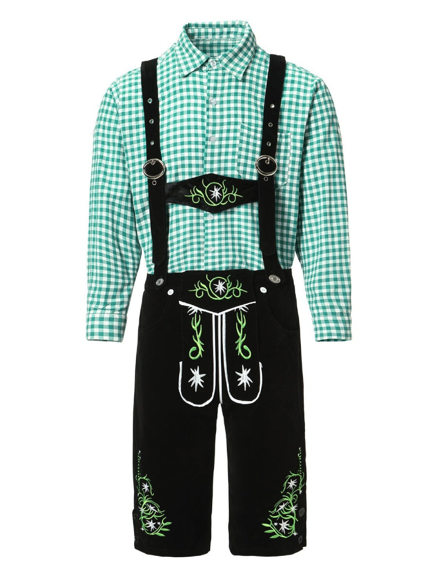 AlpenKraft – Lederhosen Kostuumset met Geruit Overhemd – Jouw Oktoberfest Essential