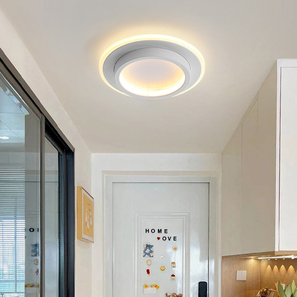 Eldaro Plafondlamp – Ronde LED plafondlamp van metaal en acryl met modern minimalistisch design
