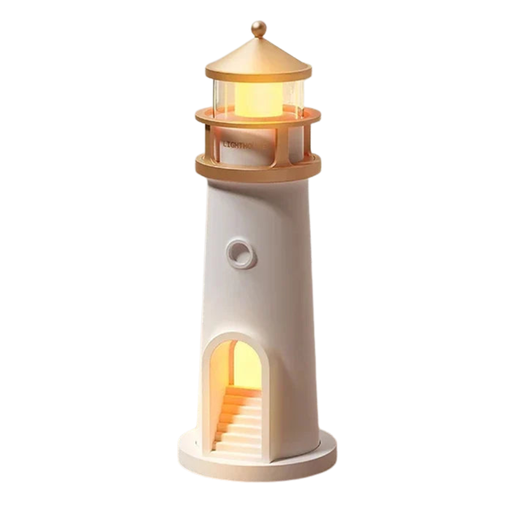 LumiTower Vuurtorenlamp – Nachtlamp met Maanprojectie, Bluetooth Speaker & Afstandsbediening