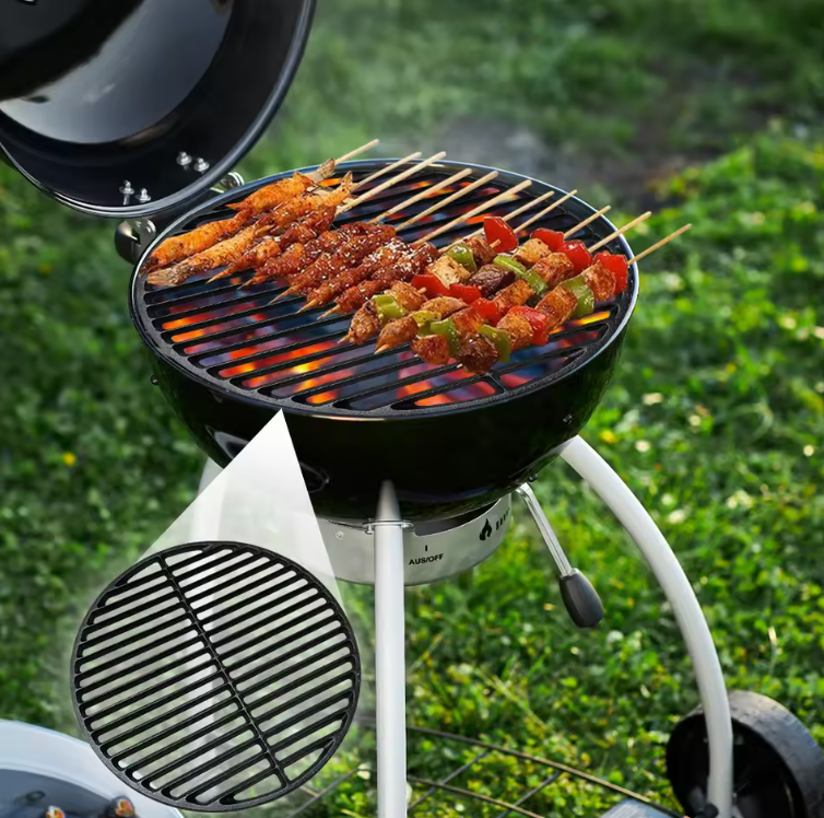 Grillrooster – Rond gietijzeren BBQ rooster met sterke hitteverdeling Vestragear