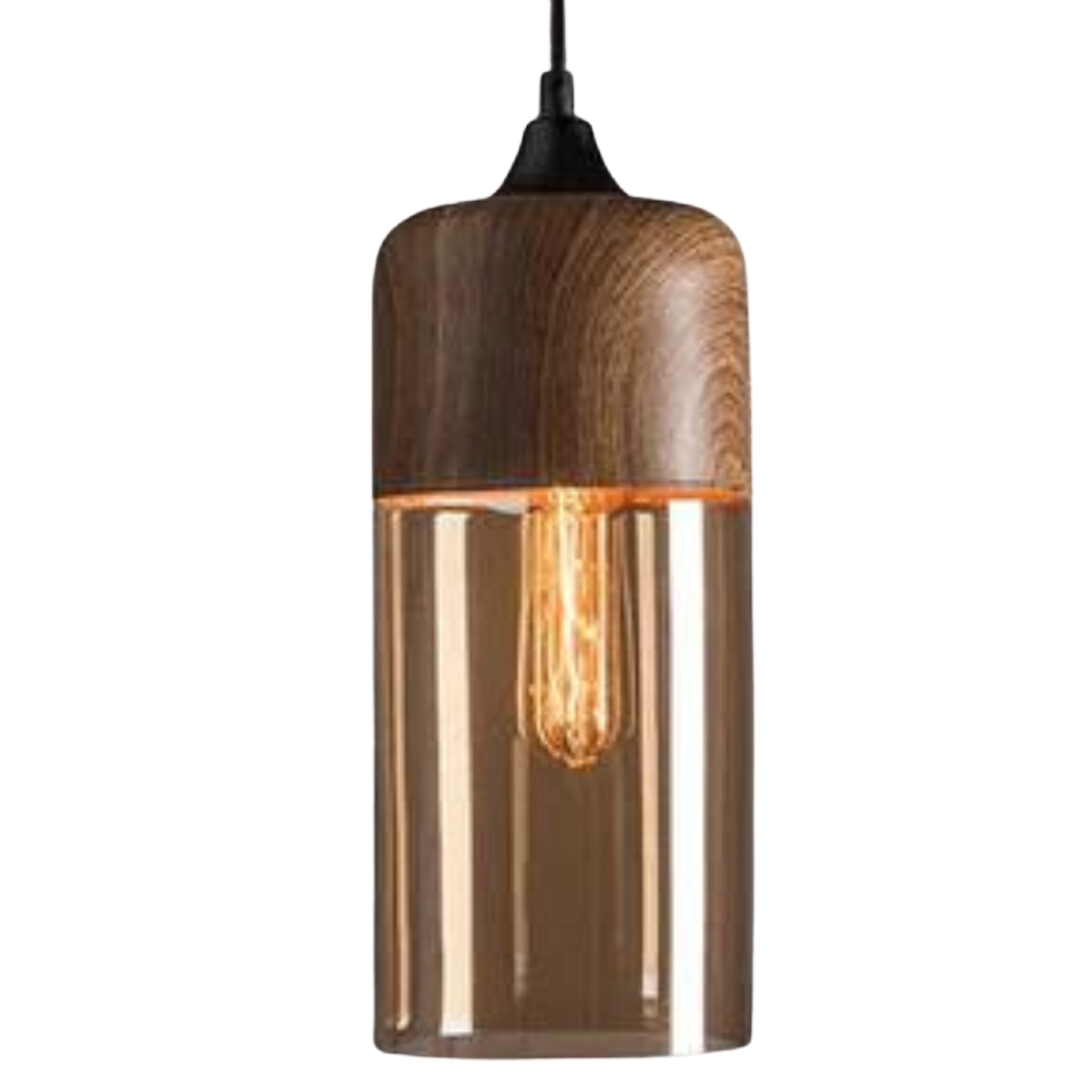 Lunora – Scandinavische plafondlamp hout & glas – modern en sfeervol