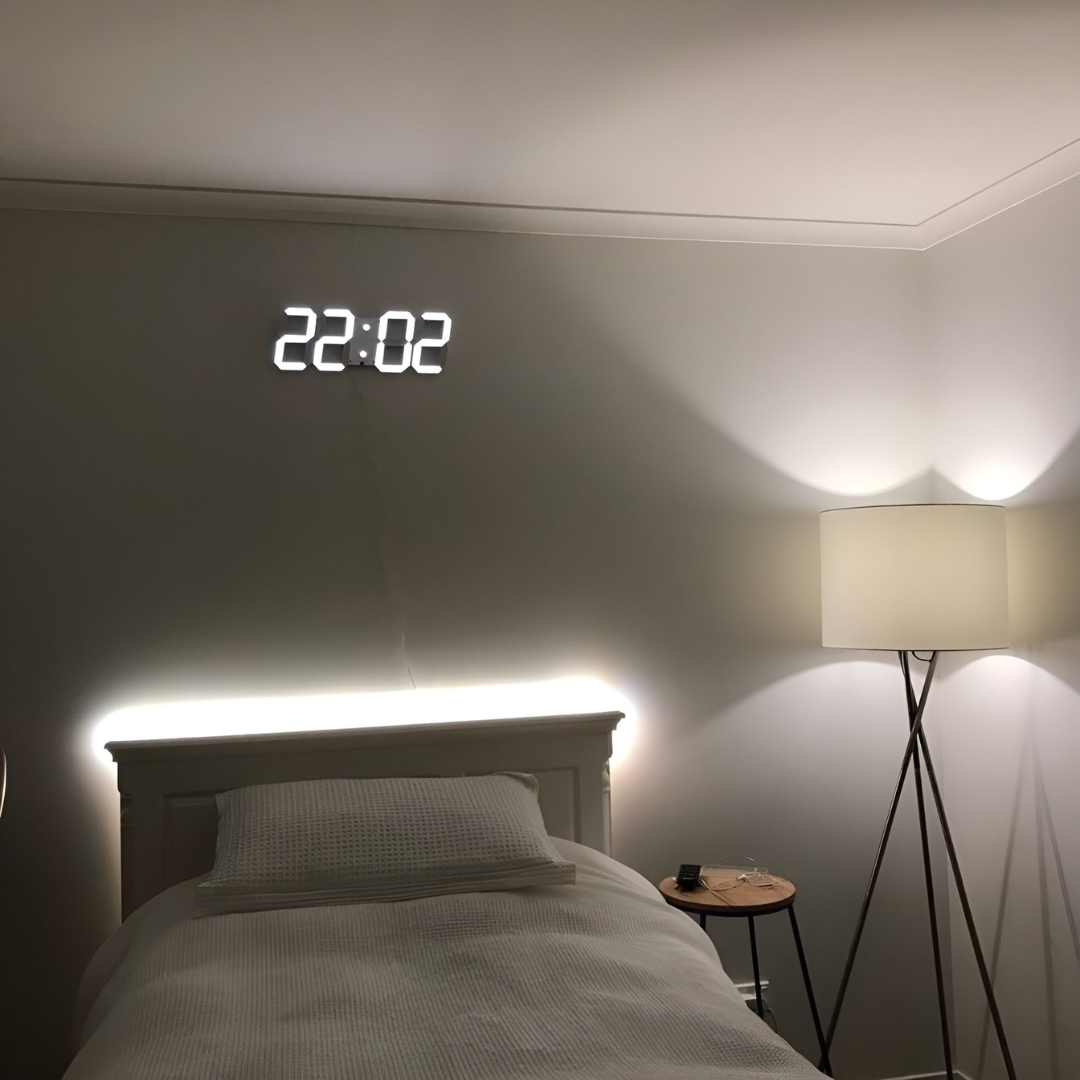 Nyvox – Moderne 3D LED digitale wandklok – Design klok voor interieur