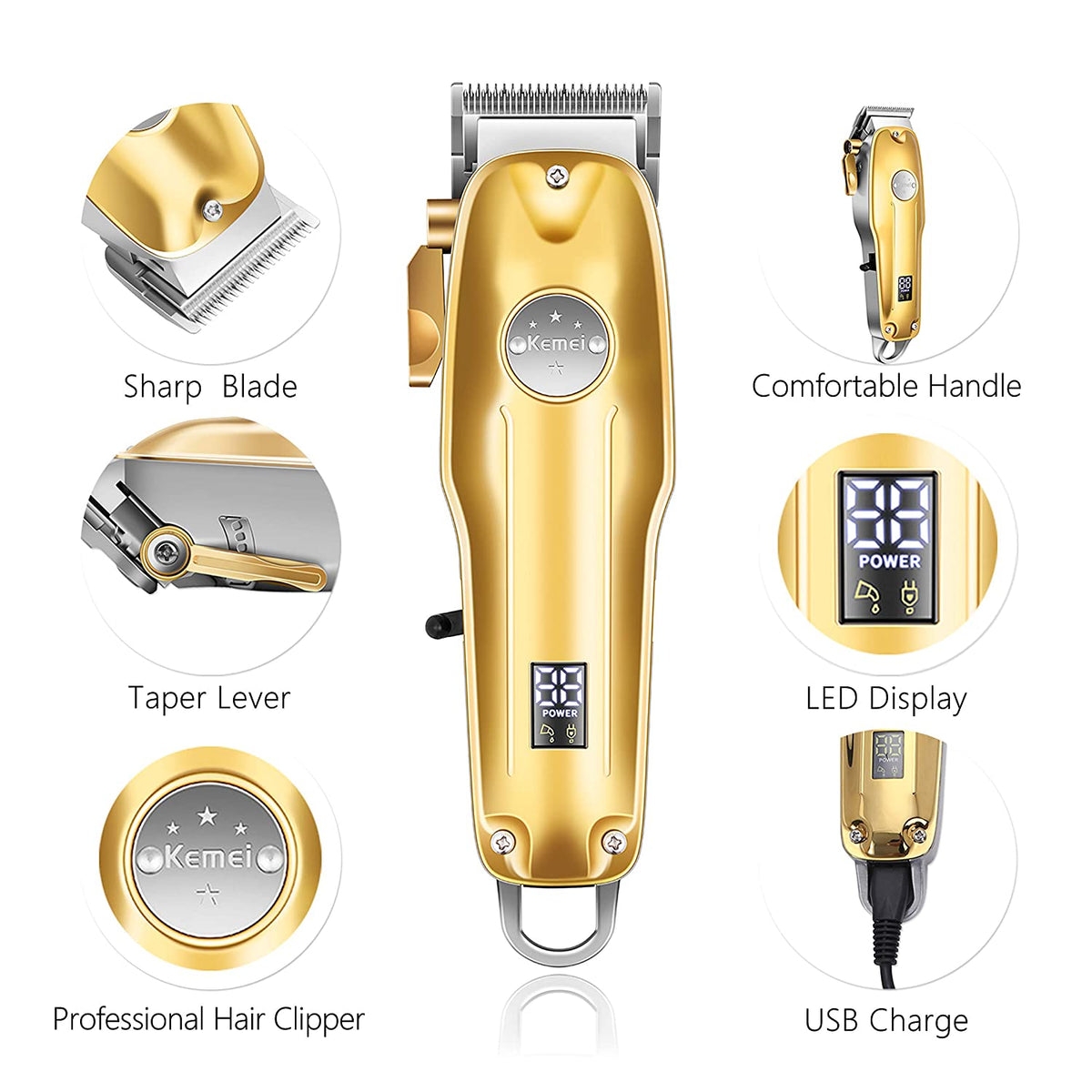 3-in-1 Professionele Haartrimmer Set - Draadloze Trimmer, T-Blade Outliner en Foil Scheerapparaat voor Mannen Vestragear