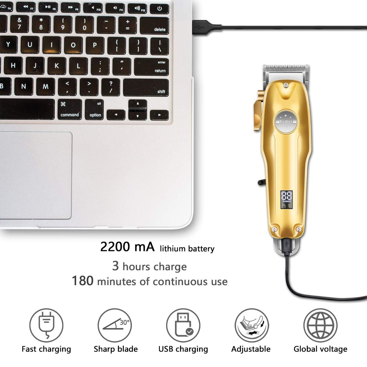 3-in-1 Professionele Haartrimmer Set - Draadloze Trimmer, T-Blade Outliner en Foil Scheerapparaat voor Mannen Vestragear