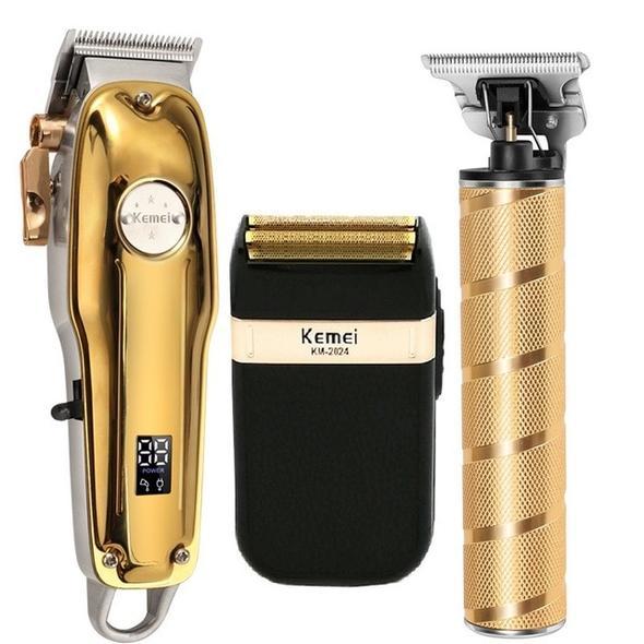 3-in-1 Professionele Haartrimmer Set - Draadloze Trimmer, T-Blade Outliner en Foil Scheerapparaat voor Mannen Vestragear