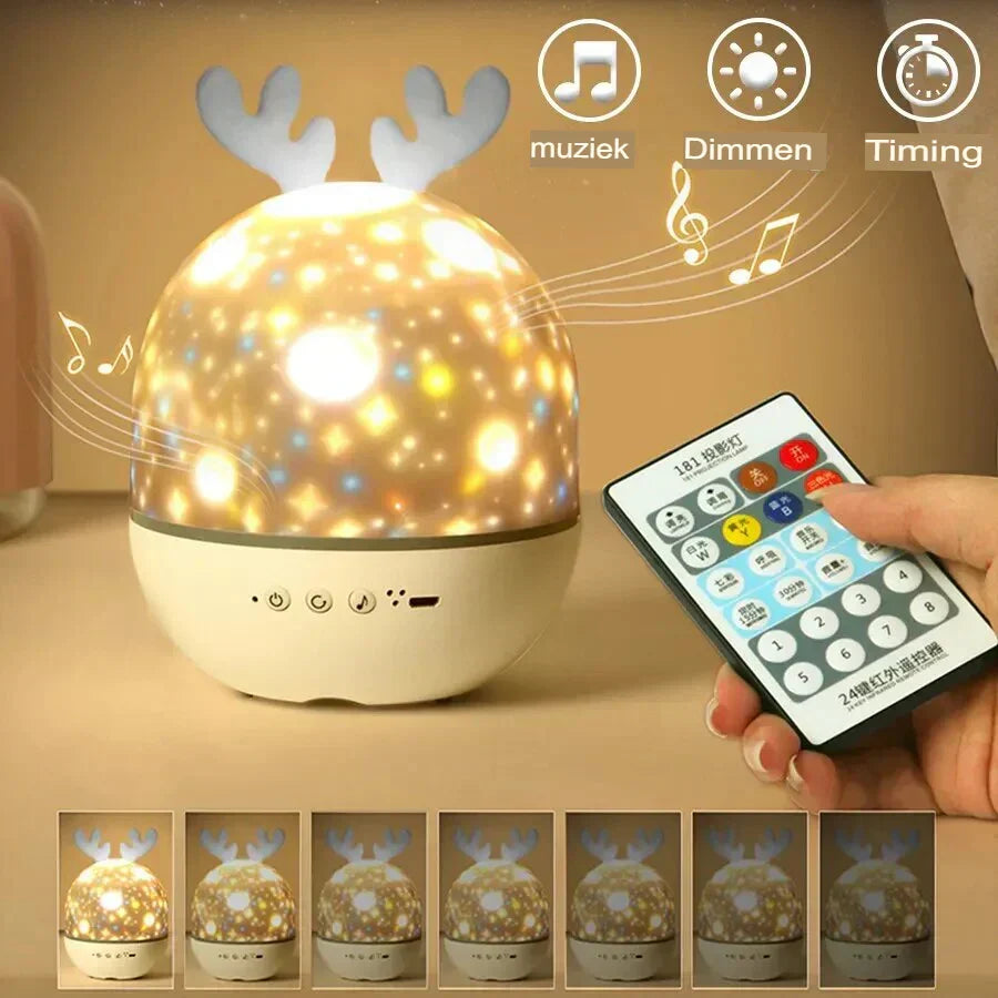Lunora Sterrenhemel Nachtlamp – 6 Projectiepatronen, LED Verlichting & Kindvriendelijk Design
