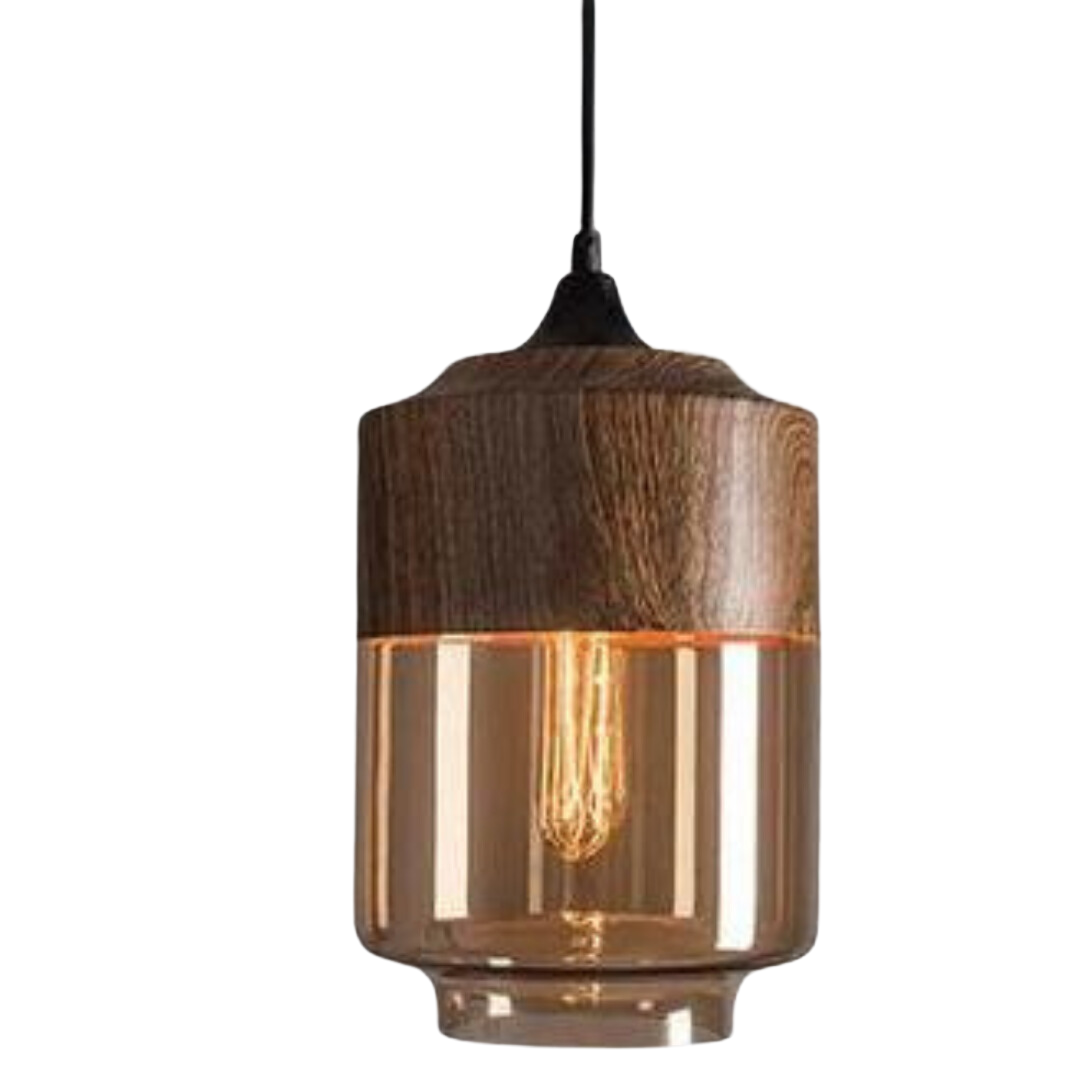 Lunora – Scandinavische plafondlamp hout & glas – modern en sfeervol