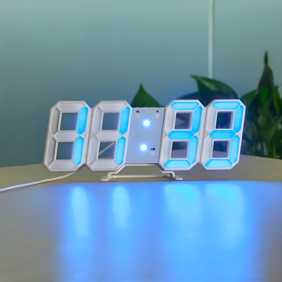 Nyvox – Moderne 3D LED digitale wandklok – Design klok voor interieur