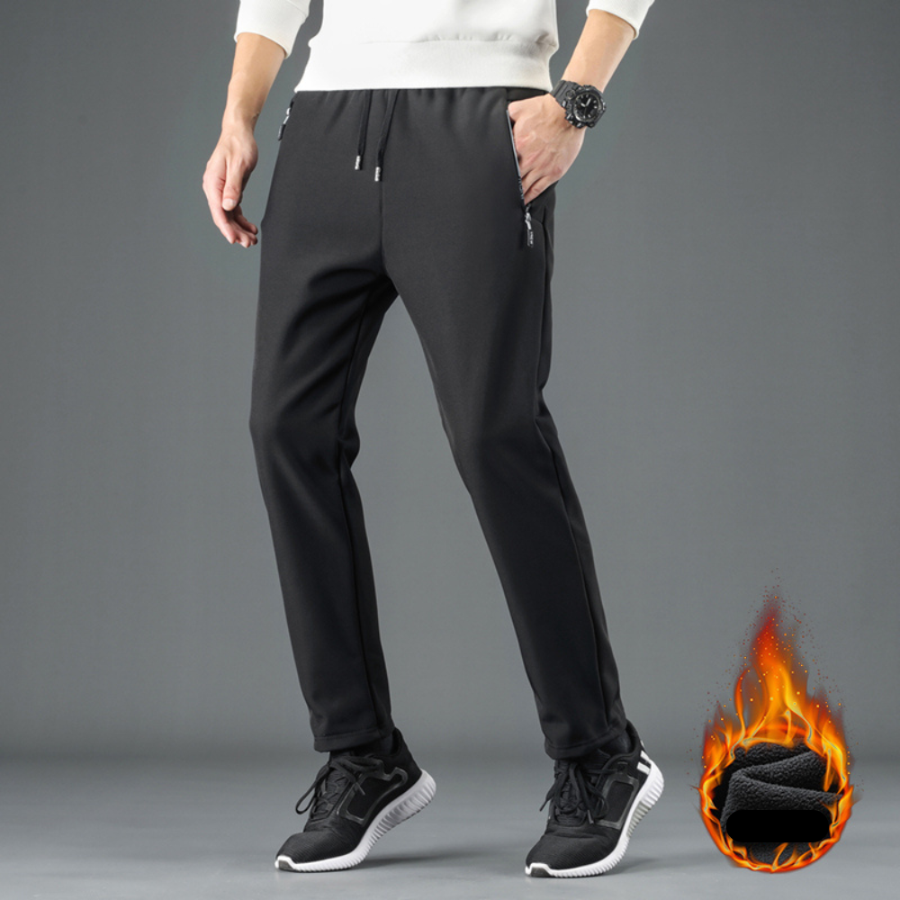Heren Broek – Winddicht en Dik Pluche Gevoerd, Warm en Comfortabel