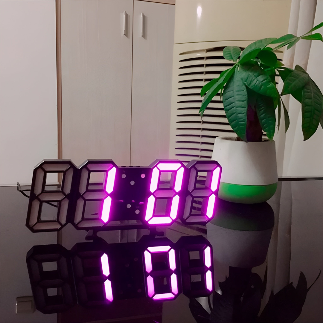 Nyvox – Moderne 3D LED digitale wandklok – Design klok voor interieur