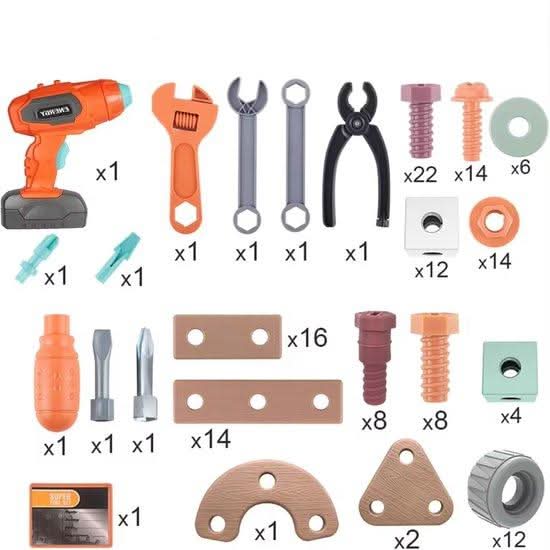 Bouwspeelgoed Set – Elektrische Schroevendraaier & Gereedschapskoffer