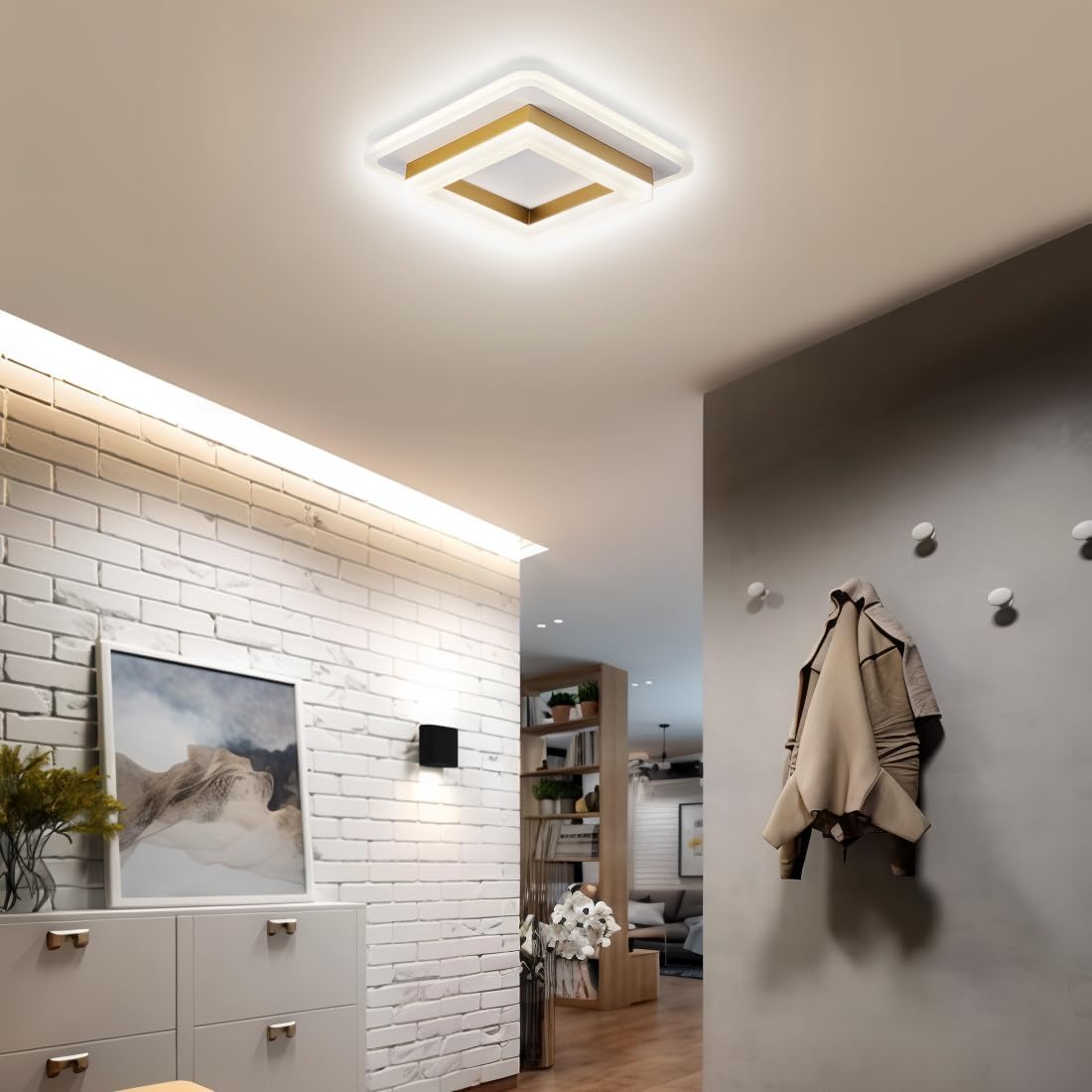 Vierkante LED plafondlamp – Dimbaar licht, modern design & energiezuinig
