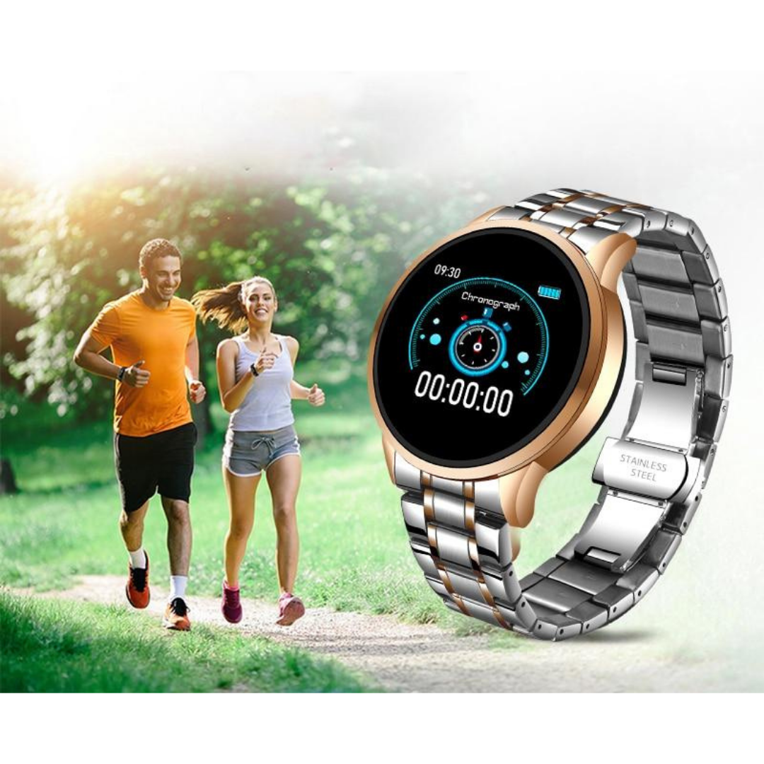 Chroniq Classic Smartwatch – Tijdloos Design met Slimme Gezondheidsfuncties