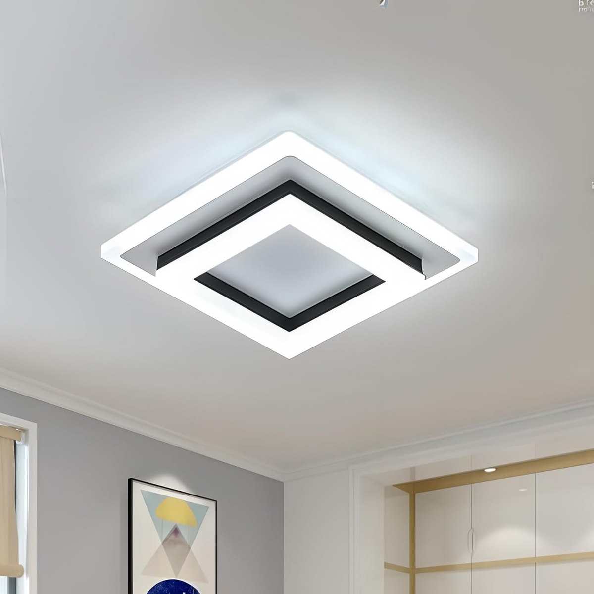 Vierkante LED plafondlamp – Dimbaar licht, modern design & energiezuinig