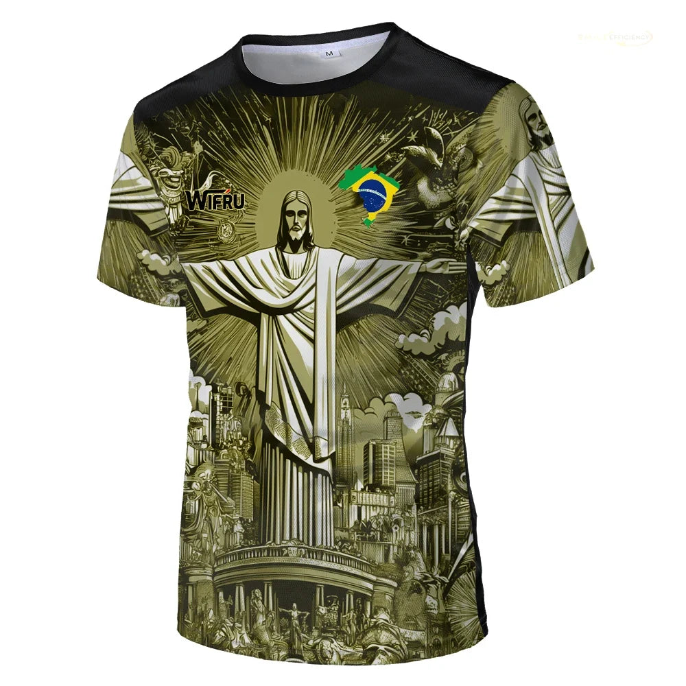 Ademende Voetbal T-Shirts voor Mannen en Kinderen, Sneldrogend en Comfortabel 3