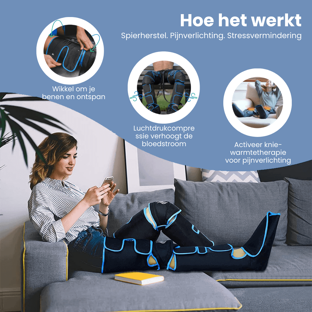 Airestro – 360° beenmassage met luchtdruk & warmte – ontspanning & herstel