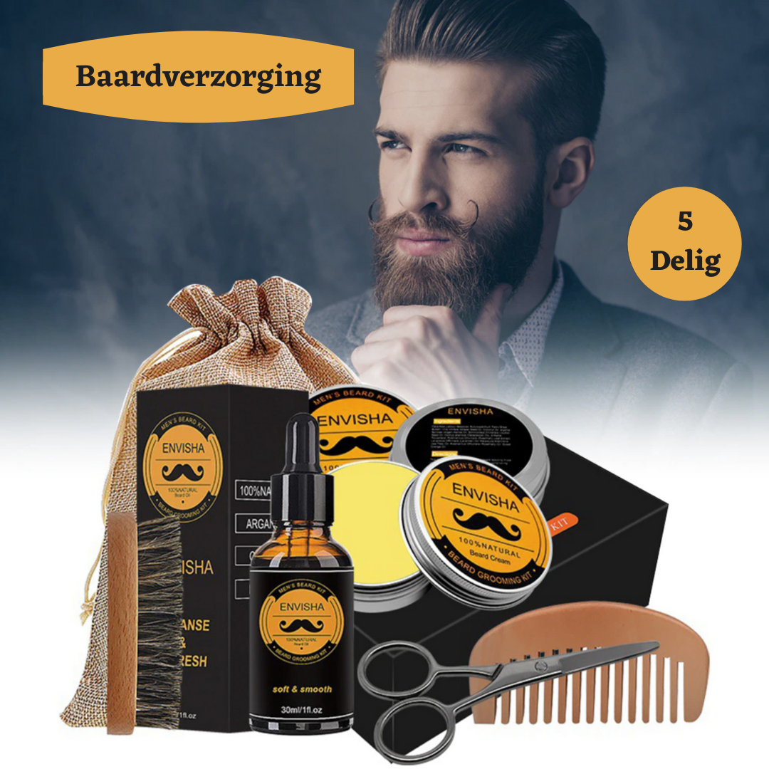 Baardverzorgingsset voor Heren – Complete Grooming Kit met Olie & Kam