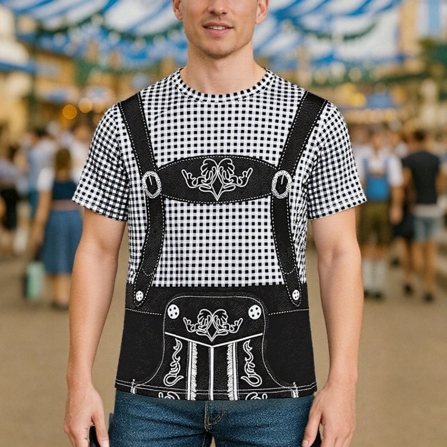 Bavaro – T-Shirt met Lederhosenprint – Jouw Outfit voor Bierfeest & Oktoberfest
