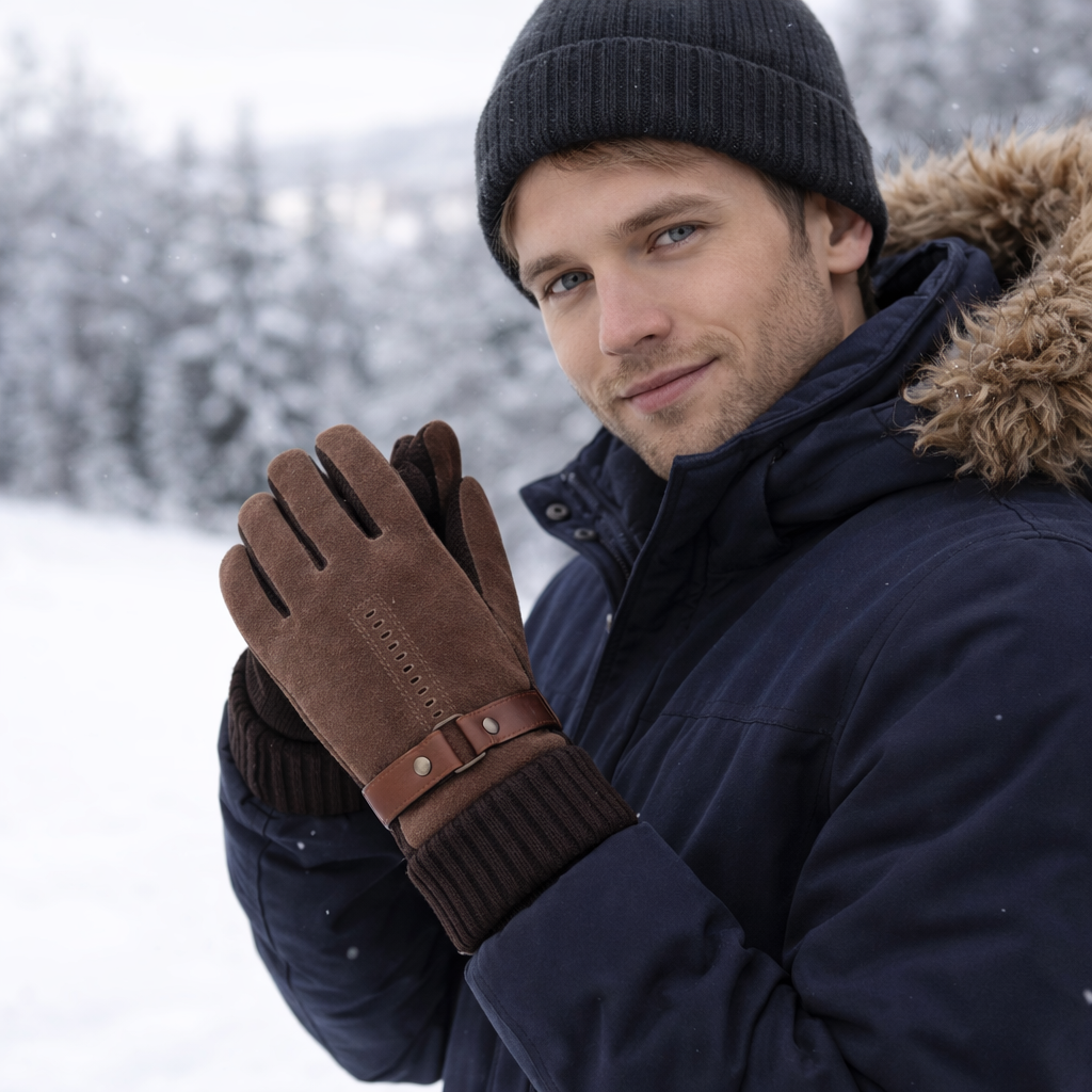 Herenhandschoenen Leer Winddicht | Warm & Touchscreen Geschikt VestraGear