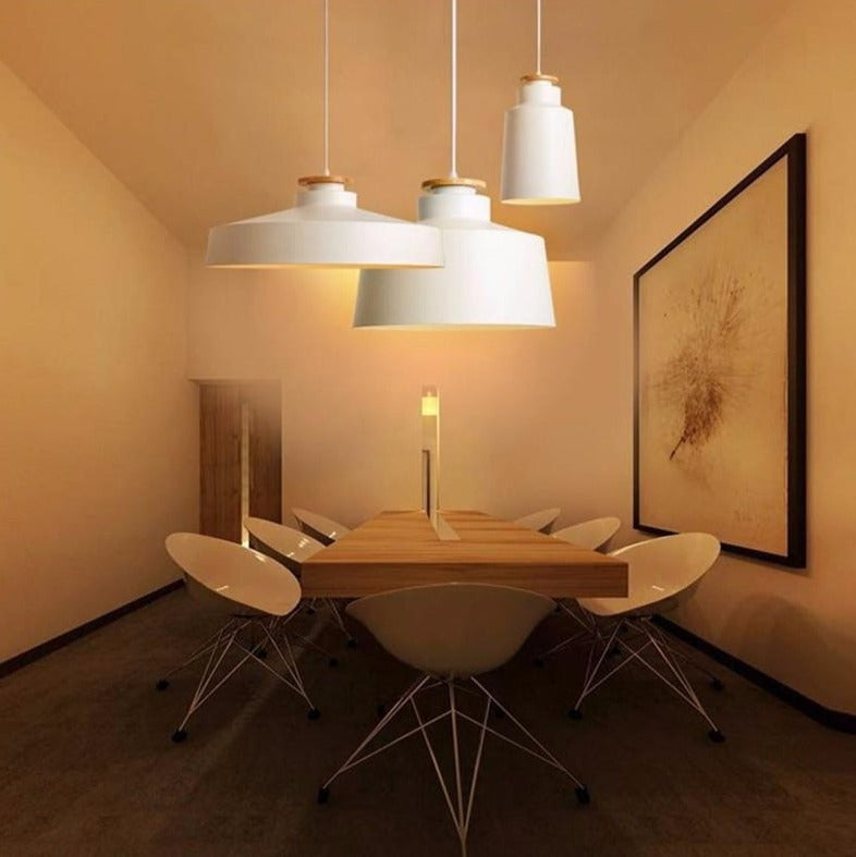 Solvéra Hanglamp – Metalen & Houten Design, Scandinavisch, Verstelbaar Snoer