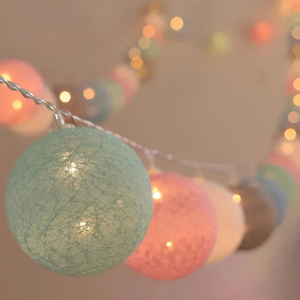 Cotton Ball Garland 7