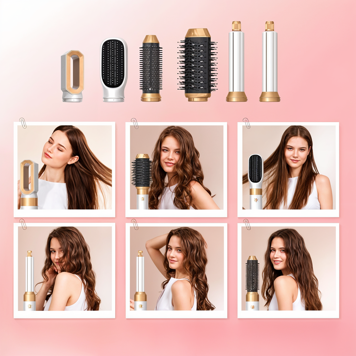 StyleMate – 5-in-1 föhnborstel met ionentechnologie & stylingopzetstukken