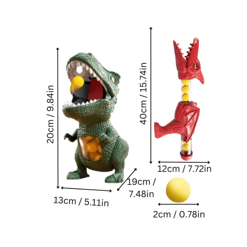 DINOPOP BLASTER – Dinosaur shooting game for children with soft foam balls & target board Bolendo