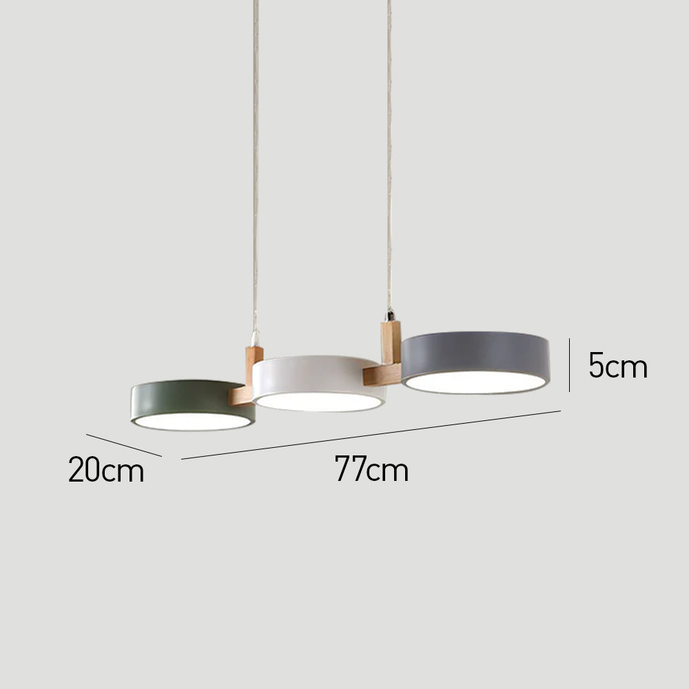 Nordura Hanglamp – Scandinavisch Cilindervormig Design met Meerdere LED-Lichtpunten & Houten Accenten