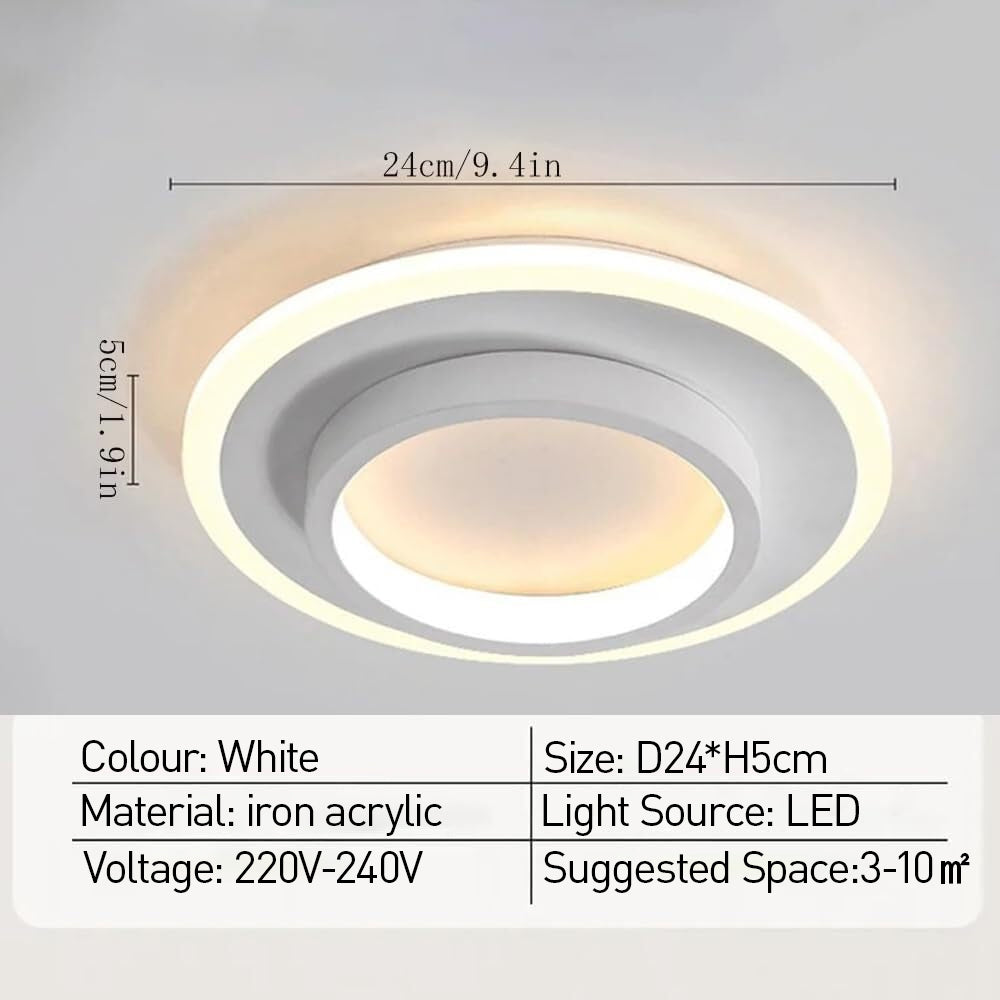 Eldaro Plafondlamp – Ronde LED plafondlamp van metaal en acryl met modern minimalistisch design