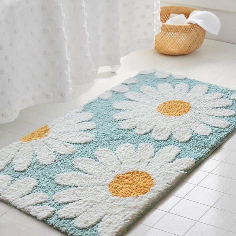 Floriva Badmat – Ovaal Polyester met Bloemdesign, Zacht & Antislip