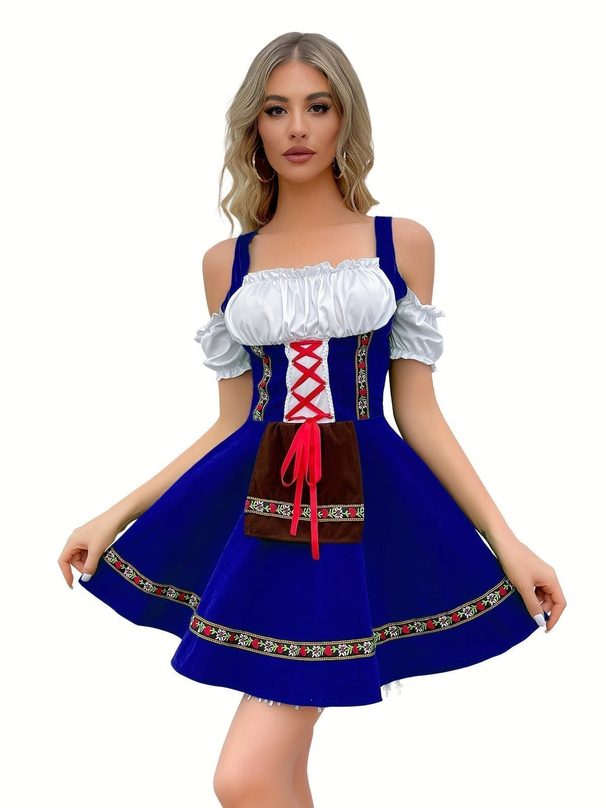 AlpenSchön – Schoudervrij Katoenen Dirndl – Elegant & Comfortabel voor Feest