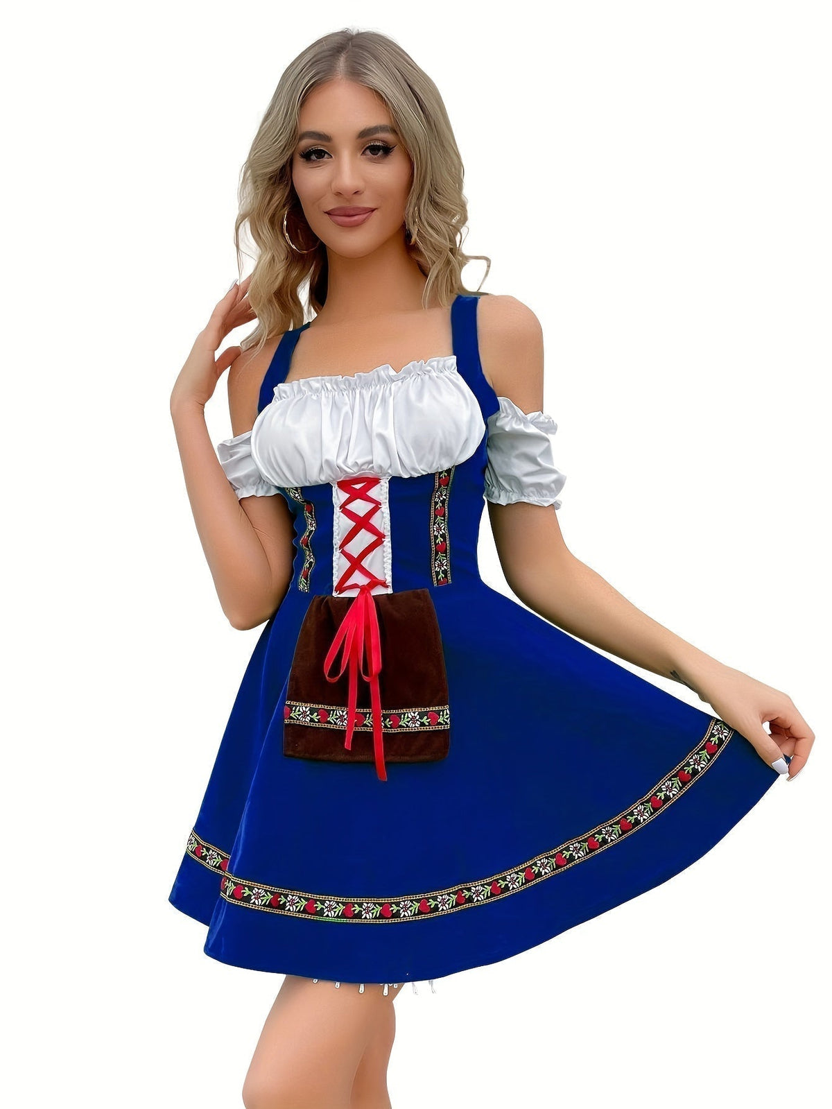AlpenSchön – Schoudervrij Katoenen Dirndl – Elegant & Comfortabel voor Feest