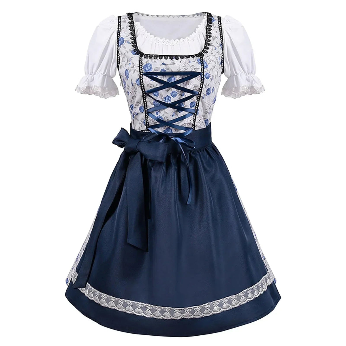 AlpenLiebe – Katoenen Midi-Dirndl met Schort – Elegant & Traditioneel