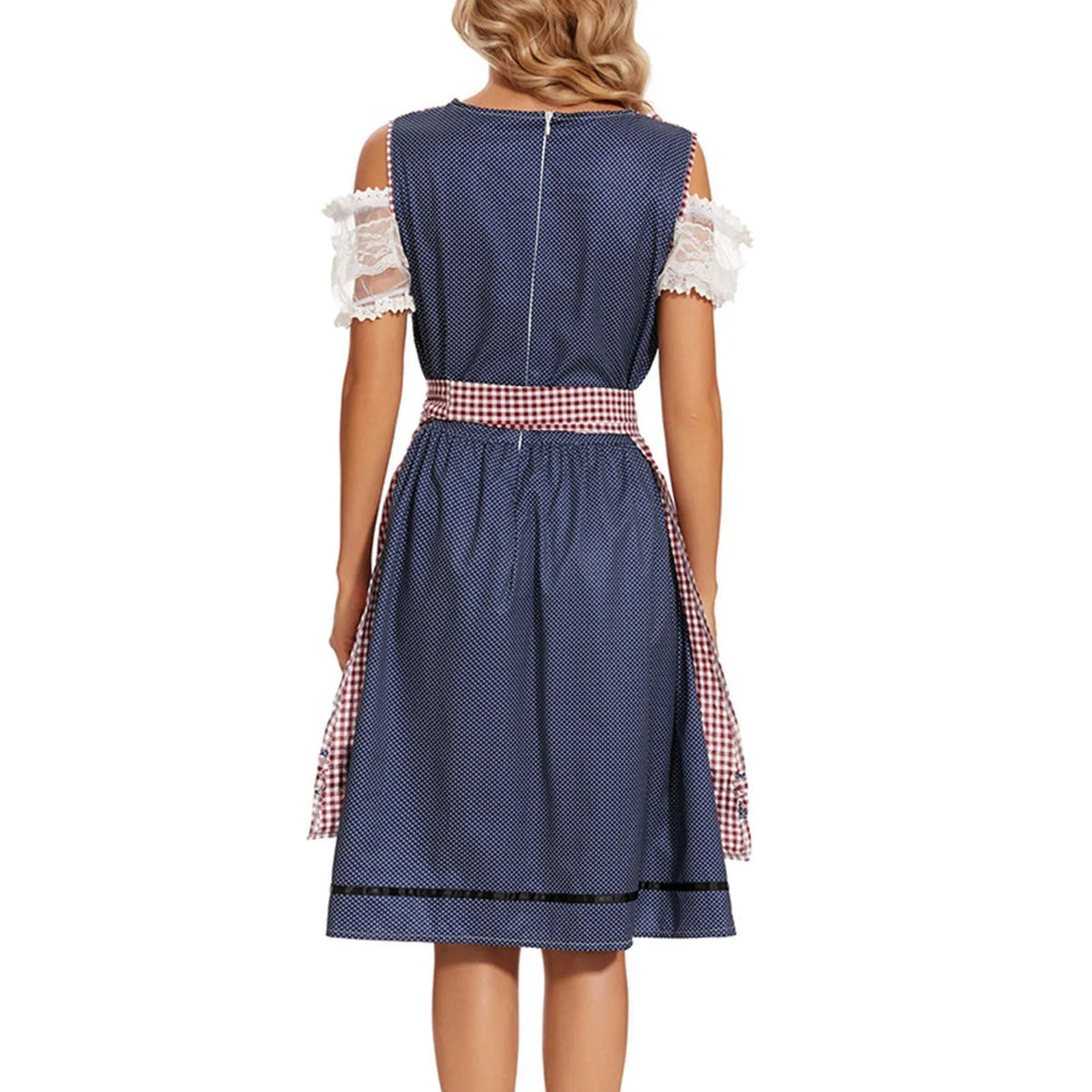 Almrausch – Katoenen Dames Dirndl met Ruit & Schort – Traditioneel & Modern