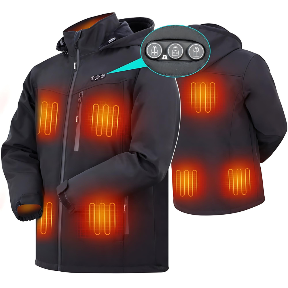 Heren Verwarmde Jas – Oplaadbare Winterjack met 8 Warmtezones