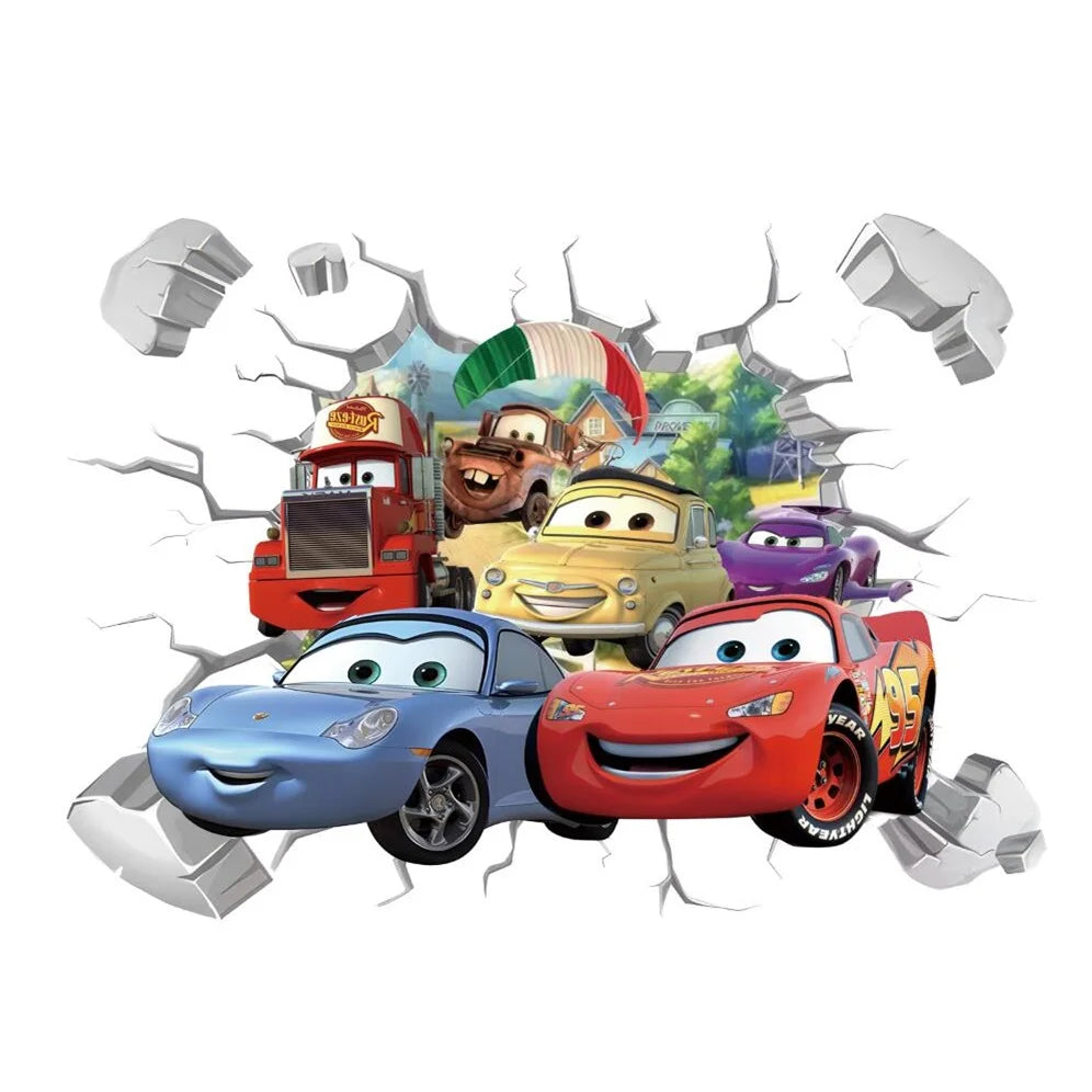 KidStyle – Kleurrijke Raceauto Muursticker voor Kinderkamer