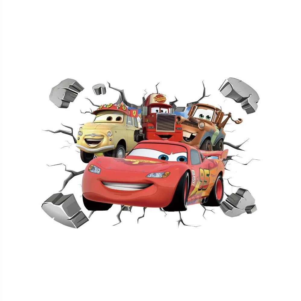 KidStyle – Kleurrijke Raceauto Muursticker voor Kinderkamer