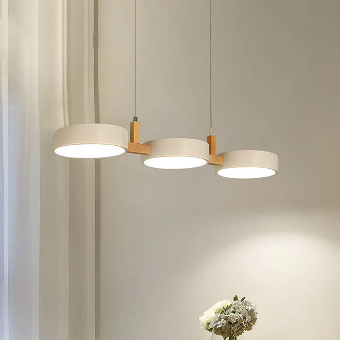 Nordura Hanglamp – Scandinavisch Cilindervormig Design met Meerdere LED-Lichtpunten & Houten Accenten