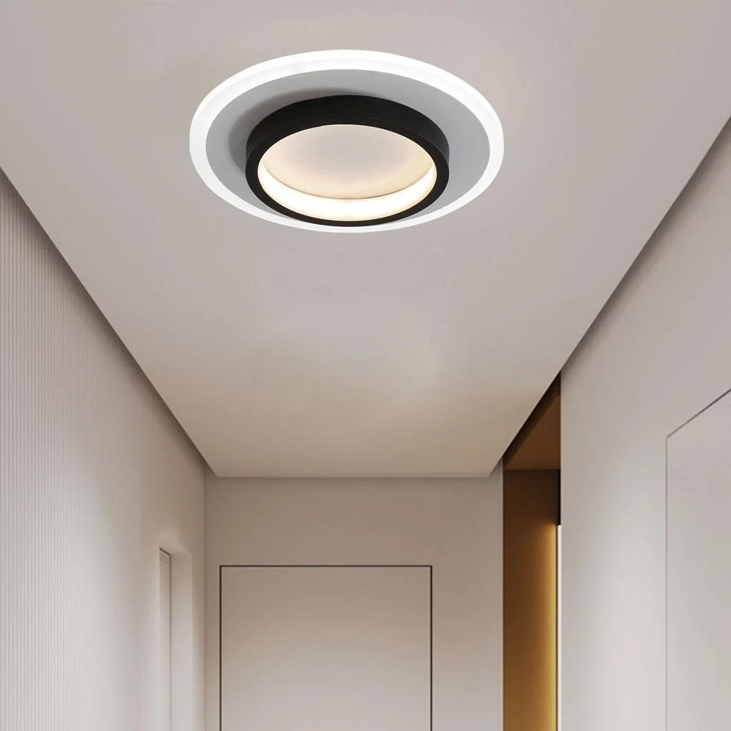 Eldaro Plafondlamp – Ronde LED plafondlamp van metaal en acryl met modern minimalistisch design