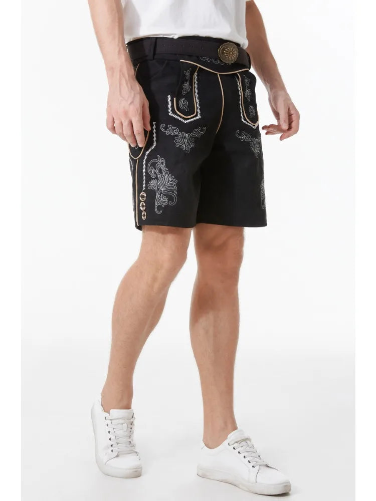 AlpenHernando – Authentieke Heren Lederhose van Echt Leer met Bretels