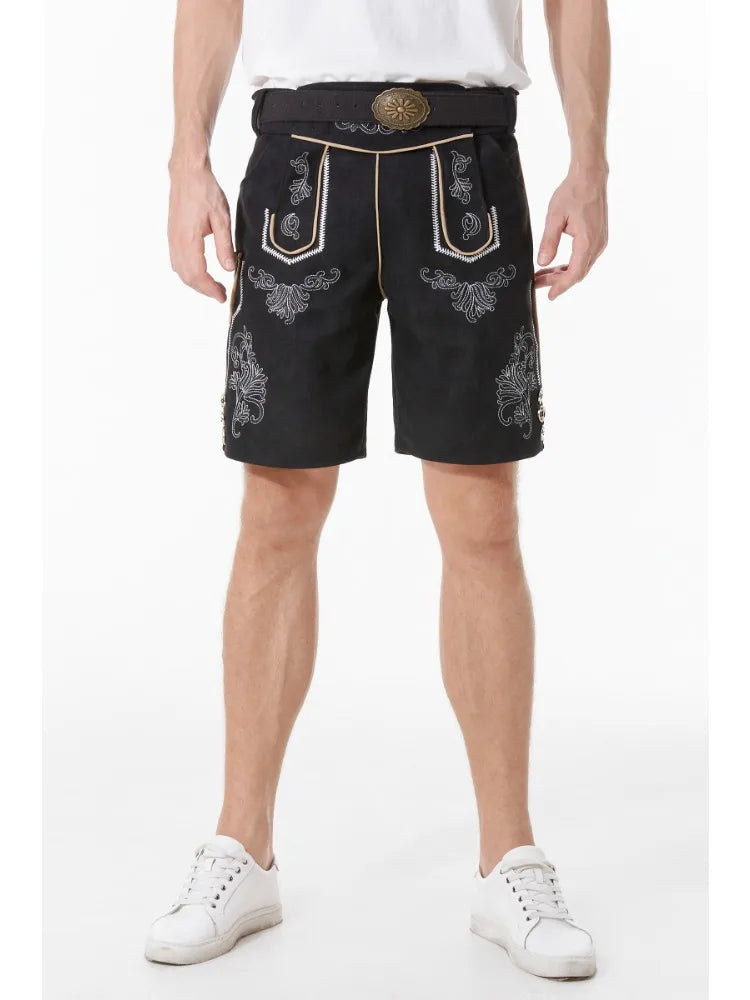 AlpenHernando – Authentieke Heren Lederhose van Echt Leer met Bretels