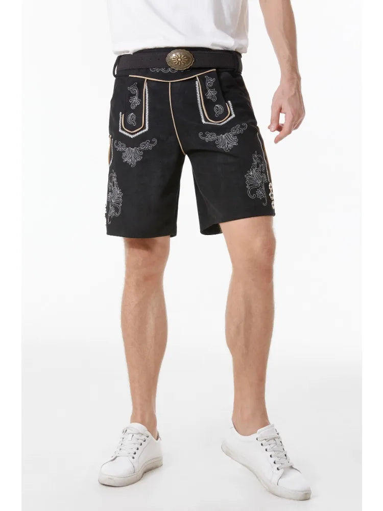 AlpenHernando – Authentieke Heren Lederhose van Echt Leer met Bretels