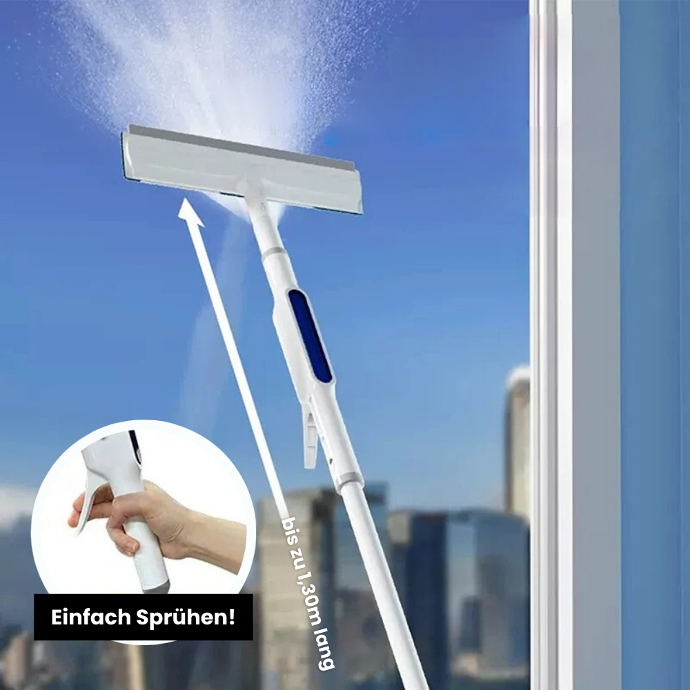 3-in-1 Draaibare Ramenreiniger met Telescoopsteel en Sprayfunctie Vestragear