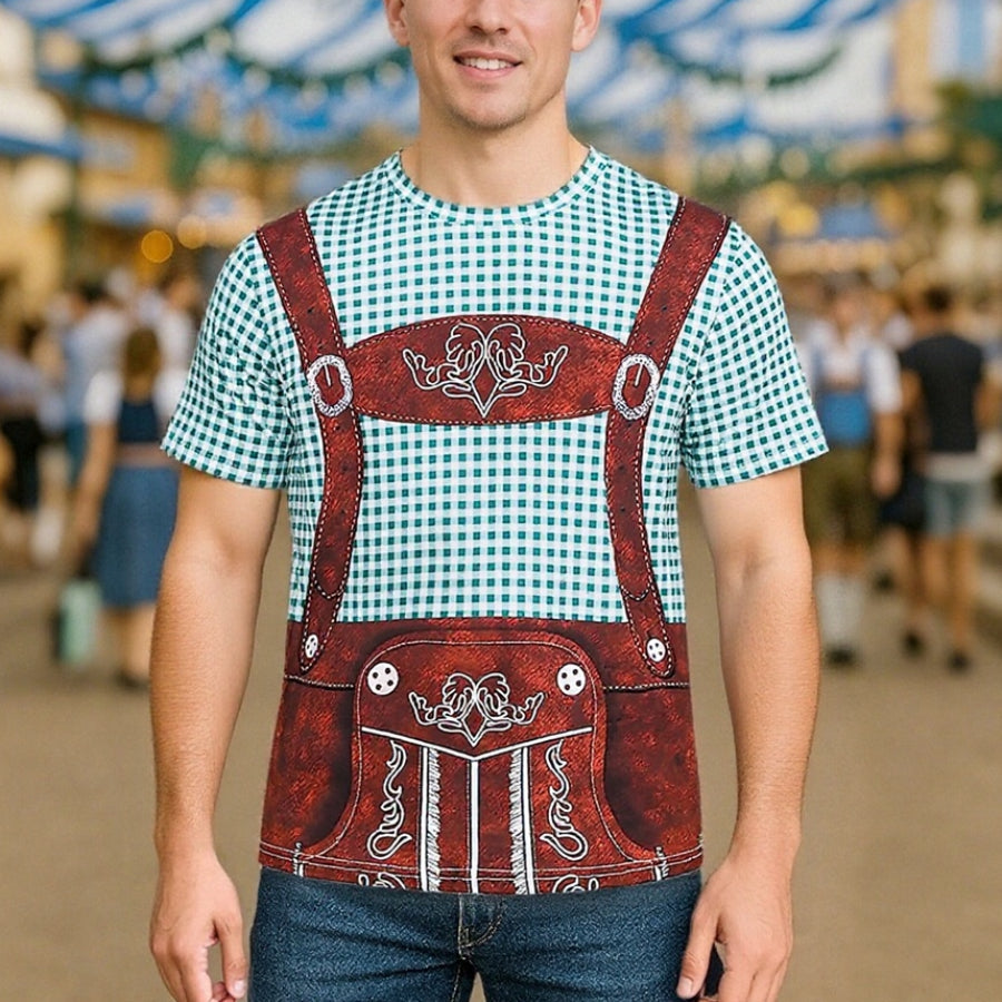 Bavaro – T-Shirt met Lederhosenprint – Jouw Outfit voor Bierfeest & Oktoberfest