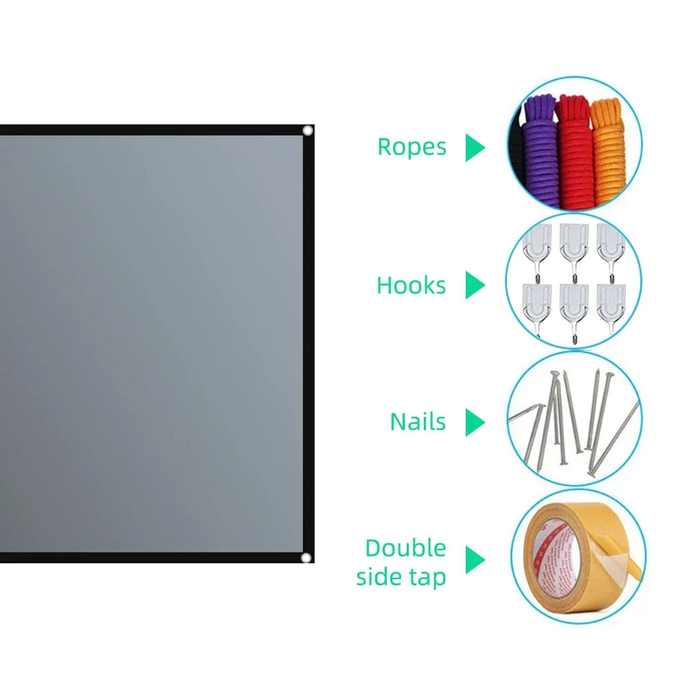 Salange Projector Screen 16:9 Metal Anti Light Curtain Reflective Fabric Cloth For YG300 XGIMI H3 HALO Mogo Xiaomi DLP Projector VestraGear
